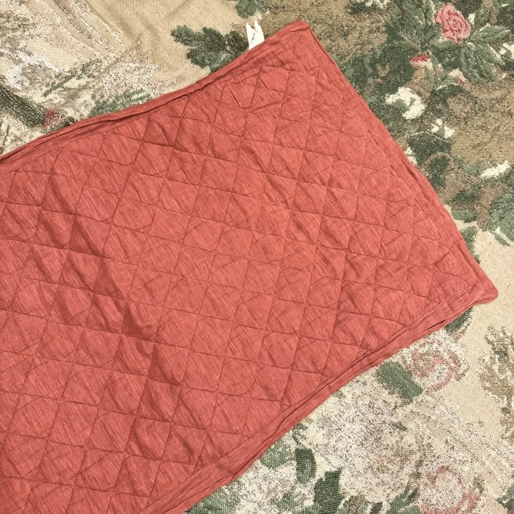 Pottery Barn Kind Size Belgian Flax Linen Diamond Quilted Sham 36” x20”
